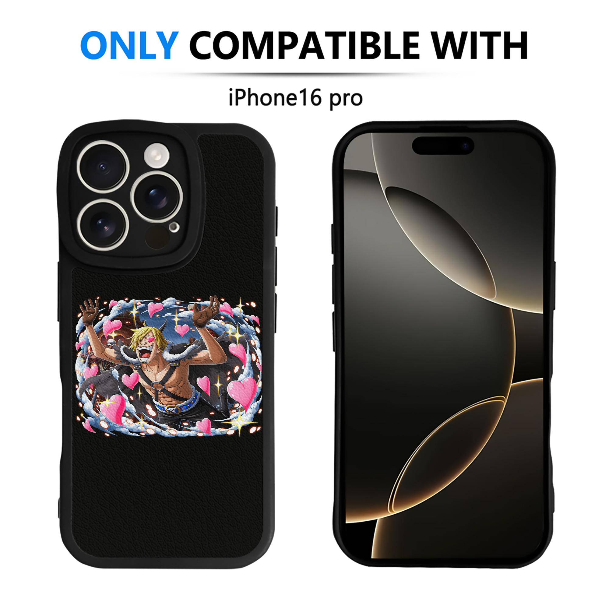（画像用） ワンピース サンジ ONE PIECE Sanji 【iPhone 16シリーズ対応】シリコンスマホケース（レザー調） 材質：シリコン